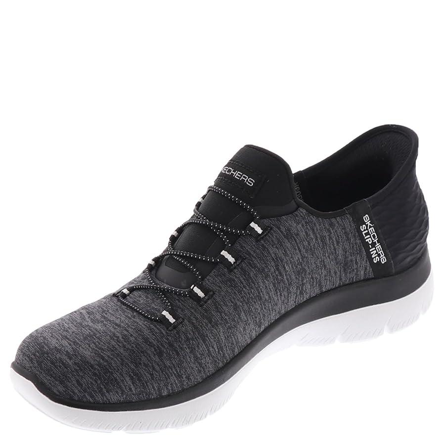 Skechers Women's Summits Dazzling Haze Hands Free Slip In Seakers, Size 9, Black White