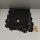 KEPSWET Cotton Handmade Crochet Lace Table Runner Black Rectangle Coffee Table Dresser Decor (14x36 inch)