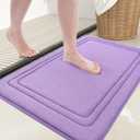 Grandaily Memory Foam Bath Mat Rug 30x20, Ultra Soft, Non-Slip and Absorbent Bathroom Rugs, Machine Wash Dry, Comfortable Bath Carpet for Bathroom Floor, Tub and Shower, Lavender