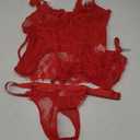 Avidlove Lingerie for Women Lace Corset and Panty Outfits Garter Lingerie Sets S-XXL (Large, Red)