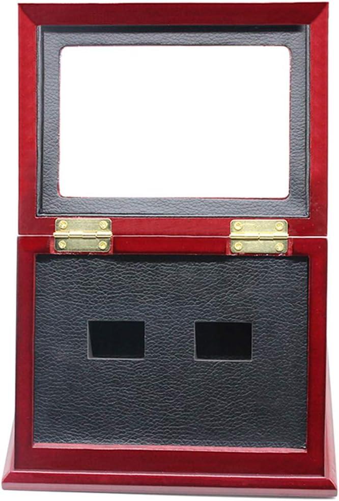 Sports Championship Rings Wooden Display case Shadow Box Without Rings (2 Slots)
