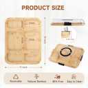 Bamboo Charcuterie Boards with Lid, Travel Portable Cheese Board & Serving Tray with Clear Cover, Charcuterie Boxes for Picnic, Kitchen, Housewarming Gifts for Women & New Home (6 Compartments)