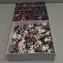 Christmas Bookshelf 1000 Piece Puzzle for Adults, PICKFORU Colorful Book Pages Jigsaw Puzzles Santa Claus Snowman, Hard Difficult Embroidery Library Theme as House Decor