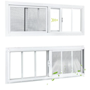 COLORPAPA 2 Pack Shed Windows, 10"x29" Sliding Windows, Transom Window with Tempered Glass for Shed, Chicken Coop, Playhouse, Household, Garage, Barns (White)