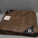 Multipurpose Protective Cover Brown Poly Tarp 10' x 10' (2-Pack) - Durable, Water Resistant, Weather Resistant - 5 Mil Thick Polyethylene - by Xpose Safety