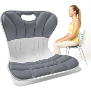 Ergonomic Chair Back Support Office Chair Lumbar Suppor for Good Posture Correction, Back Support for Floor Seat, Work from Home, Office (Gray)