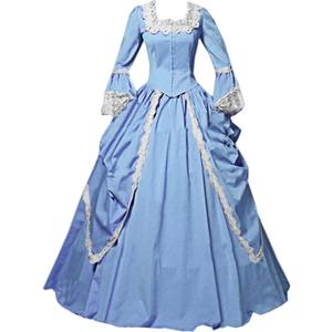I-Youth Womens Lace Marie Antoinette Ball Gown Dress Victorian Costume Dresses (X-Small, 1sky Blue)