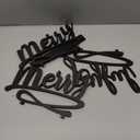 Kathfly 3 Pcs Christmas Tabletop Word Sign Believe Joyful Merry Xmas Mantle Decor Freestanding Christmas Mantle Sign Xmas Wood Cutouts Table Plate Rustic Ornaments for Home Office Decoration(Black)