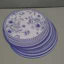 100 Pack Blue Floral Paper Placemats 13 Inch Chinoiserie Disposable Table Mats Round Paper Place Mats Dinnerware for Baby Shower Bridal Birthday Kitchen Wedding Party Supplies