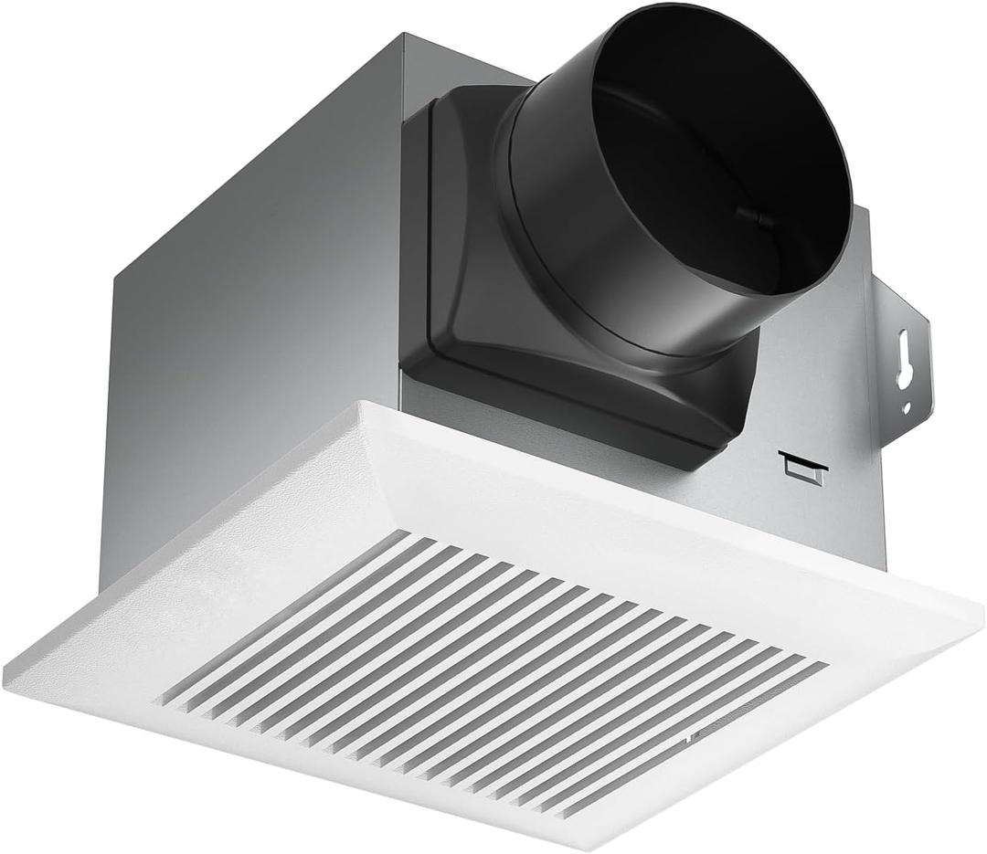 Tech Drive Very Quiet Bathroom Exhaust Fan - 80 CFM, 1.5 Sone, No Attic Access Needed, Energy Star Certified, Easy to Install,4-Inch Duct, Ceiling Mounted for Bathrooms Up to 85 Sq. Ft