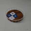 iDesign The Ra Safford Collection Acacia Wood and Wire Turntable, 11", Spinner