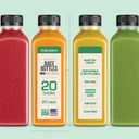 DECADORN 12oz 20pcs Juice Bottles With Caps - MADE IN USA Juice Containers With Lids For Fridge - Juicer Bottles With Tamper Evident Caps, Shatterproof, BPA-Free, Leak proof, Disposable & Recyclable