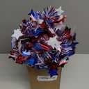 50FT 4th of July Tinsel Garland Red White and Blue Patriotic Garland for Indoor Outdoor Party Celebration Holiday Red White and Blue Decor Independence Day Memorial Day 4th of July Decorations