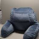 IASEAHK Reading Pillows for Sitting in Bed Adult, Back Pillow for Bed Sitting Up, Backrest Pillows with Shredded Foam for Adult&Teens, Support Pillow with Arms for Beds, Couch, Floor, 18in, Navy Blue