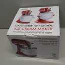 Ice Cream Maker Attachment for KitchenAid 4.5/5QT & 6QT Mixers, Frozen Ice Cream & Sorbet Gelato Maker for KitchenAid, 2 Quart, White, Not Dishwasher Safe