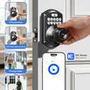 TEEHO TE018 Smart Door Knob with Keypad, App Control, Keyless Entry Digtal Door Lock with Handle, Remote Share One-Time Code, Auto Lock, Easy Installation for Front Door, Bedroom, Rental, Matte Black