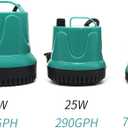 Upettools Submersible Water Pump, Ultra Silence Circulation Multifunctional Water Pump with Handle for Pond, Aquarium, Hydroponics, Fish Tank Fountain with 4.6ft (1.4M) Power Cord(66GPH,5W) Green