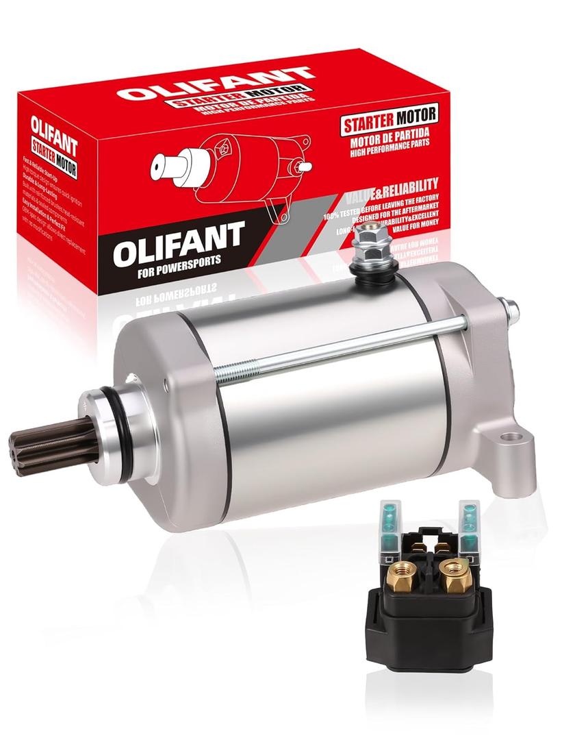 Starter & Relay for Yamaha Grizzly 400 07-08 450 07-10 660 02-08/Kodiak 400 04-06 450 03-06/Wolverine 450 06-10/Rhino 450 660 YFM400 YFM660 YFM450 YXR450 YXR660 4wv-81800-00-00