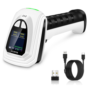 KUIIYER 1D QR 2D Barcode Scanner, Bluetooth Wireless Bar Code Scanners with Setting Keypad & LCD Screen Display & AI Voice, Handheld Barcode Reader for iPhone, Android, iPad, Tablet, Computers & POS