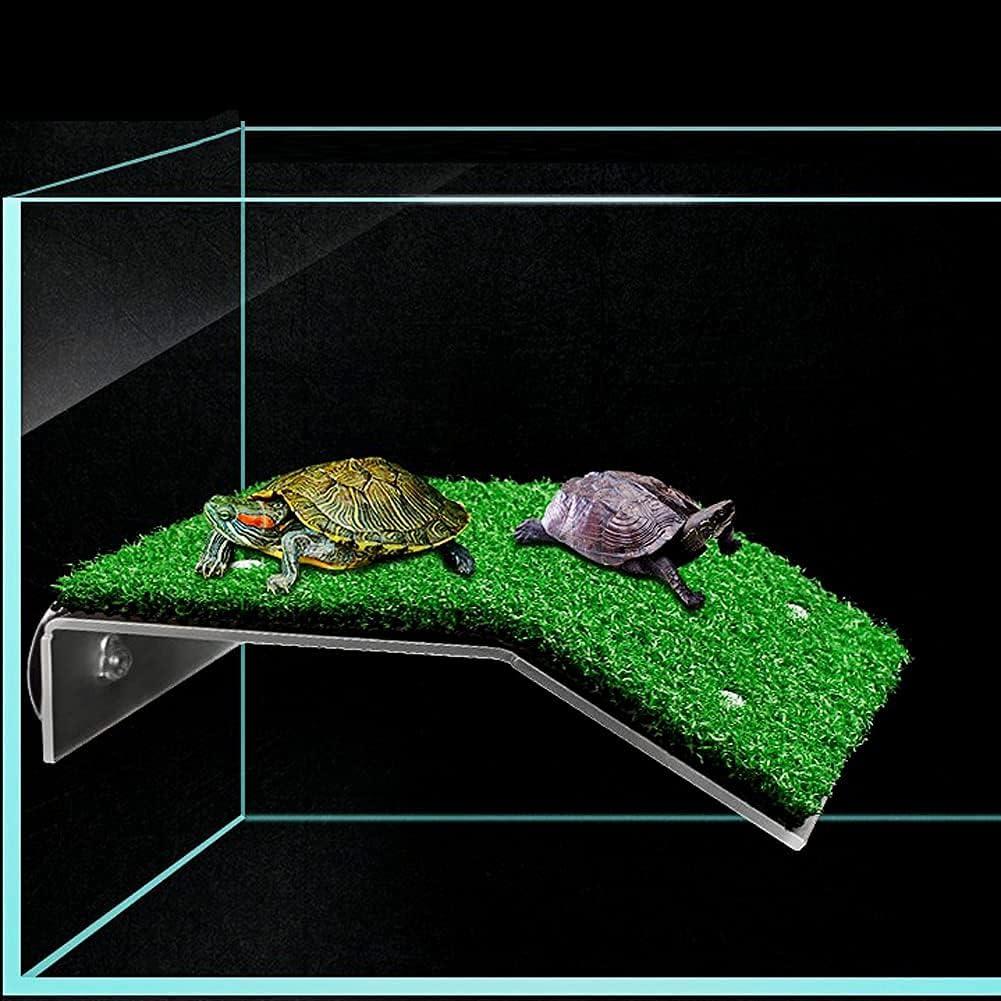 HIERYAN Turtle Basking Platform, Tortoise Ramp Reptile Tank Ladder Resting Terrace, Tortoise Ramp Reptile Ladder Resting Terrace Fish Tank Aquarium Turtle Dock Floating Dcor, Large
