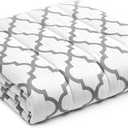 YnM Weighted Blanket,Heavy 100 Percent Oeko-Tex Certified Cotton Material, Bed Blanket for One Person of 190lbs, Ideal for Queen/King Bed (60x80 Inches, 20 Pounds, Lattice Scroll)