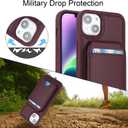 for iPhone 15 Plus Wallet Case magsafe Compatible with Card Holder for Women Men 2 in 1 Detachable Magnetic Shockproof Phone case Stand Leather Credit Card Slots-Wine Red