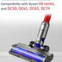 Vacuum Attachments for Dyson V6 Cleaners, Brush Motorhead Head with LED Lights for Hardwood Floor and Carpet, V Shape Bristle Roller Replacement Parts for DC59 DC61 DC62 DC74