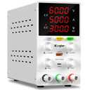 DC Power Supply Variable, 60V 5A Adjustable Switching Regulated DC Bench Power Supply with High Precision 4-Digits LED Display, 5V/2A USB Interface, Coarse and Fine Adjustments (White)