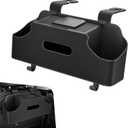 1 PC Backseat Organizer with Dual Cup Holder, Multi-function Tissue Hanging Box and 2 Hooks, Extra Rear Seat Road Trip Storage Accessories, Universal for Most Cars, Trucks, SUVs (Black)