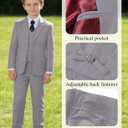 Boys Suit Kids Dress Clothes Wedding Ring Bearer Outfit Formal Wear 16Y (Gray)