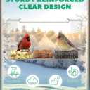 Clear Window Bird Feeder Outdoors - Bird Feeder for Viewing with 5 Perching Stands, Self-Adhesive Hooks, Drain Holes and Removable Tray, as a Birdhouse, Garden Decor