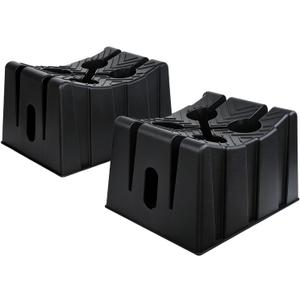 HOXWELL 2-Pack 8" Wheel Cradles for Car Maintenance Storage and Display, Heavy Duty Stackable Car Lift Wheel Blocks with Anti-Slip Base, for Garage, Workshop, Auto Shop, Motor Show, Black