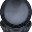 Plant Saucer 18 Inch, Extra Large Planter Saucer 4 Pack, Plastic Plant Saucers for Indoors and Outdoors, Plant Pot Saucers, Drainage Tray for 16, 17, 18 in Planters (Black)