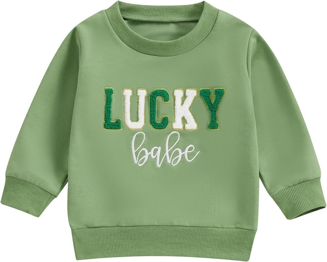 Toddler Baby Girl Long Sleeve Ruffle Sweatshirt Tops Basic Solid Color Oversized Sweater Shirts Kid Fall Clothes (Green, 3-4T)