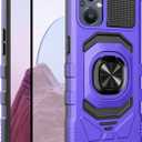 Ailiber for OnePlus Nord N20 5G Stand Case, Screen Protector-Purple | Flexible Stable Ring Kickstand Holder Military-Grade Drop Protection, Build-in Metal for Magnet Car Mount Armor Cover
