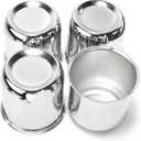 4Pcs 2.95inch Trailer Wheel Center Caps Fit 2.95" Center Bore Truck Trailer RV SUV Wheels Rims, Carbon Steel Silver Hub Covers