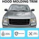 Front Hood Molding Trim Moulding Chrome Compatible with 2007-2013 GMC Sierra 1500/2007-2010 Sierra 2500 HD 3500 HD, GM1235109 10385156 Hood Panel Molding