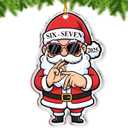 67 Christmas Ornament - Six Seven Xmas Ornaments 2025 - Gen Z, Gen Alpha Slang Meme Decor Trendy for Teen, Kid, Adult - 67 Meme Acrylic Hanging Decor for Tree - Funny White Elephant Gifts - 6 7 Gifts