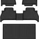 Auxko All Weather Floor Mats Cargo Mat Fit for BMW X5 2019-2025 2026 TPE Liners Accessories All Season Guard Odorless Anti-Slip Floor Mats Cargo Mat for BMW X5 2019 2020 2021 2022 2023 2024 2025 Black
