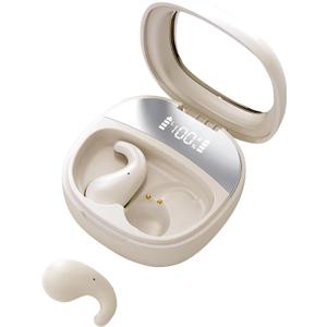 Sleep Earbuds for Side Sleepers - Noise Cancelling Headphones with Sleep Mode, Non-in Ear Design for Pain-Free All Night Comfort (Beige)