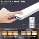 276 LED Under Cabinet Lights Wireless with Full Lighting,Rechargeable Closet Lights with Remote and Motion Sensor Indoor,Under Counter Light with CCT and Dimmable for Kitchen,Stair(3 Pack,31.5inch), 80CM