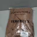Dark Terracotta Ruffle Curtains 63 Inch Length, 2 Panels, W47 x L63 Inch, Linen Textured Rust Colored Farmhouse Scalloped Curtains for Bedroom, Rod Pocket Light Filtering Semi-Sheer Flowy Boho Curtain