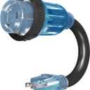 30 Amp to 110 Adapter Cord 13 inch, Nema 5-15P to L5-30R RV Power Converter with LED Power Indicator, 30 Amp RV Plug with Twist Lock for Camper Travel Trailer