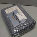 FinRec Low Pile 5x7 Washable Area Rugs for Bedroom Living Room, Thin Rug Solid Color, Non-Slip Carpet Indoor for Home Decor (Navy Blue/White)