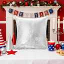 Eternal Beauty Set of 2 Sequin Pillow Cover Decorative Silver Pillow Covers for Couch Throw Pillows 20 X 20 Inches