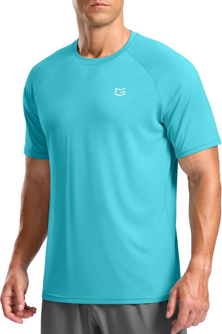 G Gradual Men's Athletic Workout T-Shirts Moisture Wicking Cooling Running Shirts Short Sleeve Performance Tee for Gym Tennis Blue XL