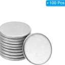 PATIKIL 20mm Steel Disc, 100Pcs Round Metal Stamping Blanks Tags Circle Stainless Steel Strike Plate DIY for Engraving Stamping Jewelry Craft