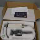 VOTON Waterfall Bathroom Faucets Brushed Nickel Modern Single Handle Sink Faucet for 1 or 3 Holes with Deck Plate and Pop-Up Drain, Rv Sink Camper Farmhouse Faucet (Regular Single Handle - 7.5 inches height)