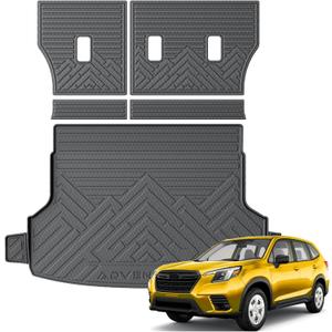 KUST Trunk Cargo Mat for 2025 2026 Subaru Forester, Rubber Cargo Liner & Backrest Mat Set for Forester Accessories Rear Trunk Liner Back Seat Protector, High Edge, 5PCS