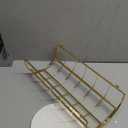 NearMoon Toilet Paper Organizer Stand, Free Standing 3 Rolls Tissue Storage, Metal Bathroom Accessory, Rustproof Toilet Roll Holder for Kitchen Countertop Inside Cabinet Shelf(Marble Base,Gold)